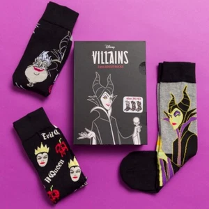 Offizielle Disney Villains Dreierpack Crew-Socken - Bild 1 von 4