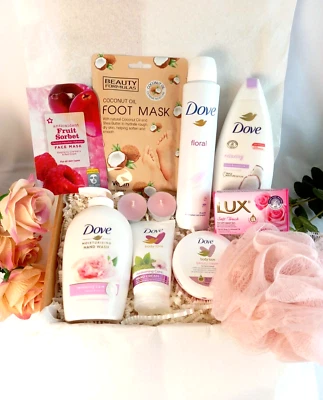 Ladies Luxury Dove Gift Set Pamper Hamper Spa Box Bath For Her Mum Sis Wife Nan