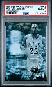 Michael Jordan - 1991 Upper Deck Award Winner Holograms #AW4 - PSA 8 NM-MINT - Picture 1 of 2