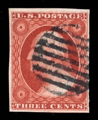 MOMEN: US STAMPS #10A ORANGE BROWN USED PSAG GRADED CERT VF/XF-85 LOT #94079 - Image 1 of 3