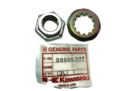 Kawasaki OEM New Washer & Nut Set ZX1100 Ninja ZX-11 1992 99996-1177  - Image 1 of 2