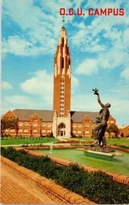 Vintage Postcard O.C.U. Campus Oklahoma OK City University Oklahoma Statue - Picture 1 of 3