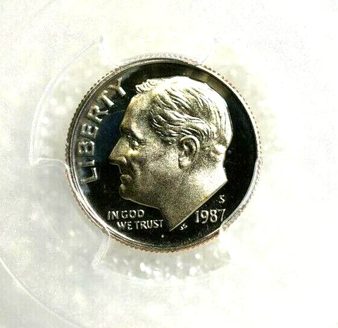 1987 S PCSG PR69DCAM  10C ROOSEVELT DIME   PR69D CAM BU Cover