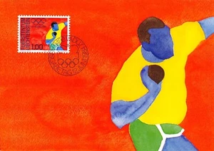 Maximum Card FDC LIECHTENSTEIN Summer Olympic Games 1984 June MK 48 N3 - Picture 1 of 2