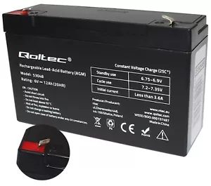 AGM Akku 6V 12 Ah AGM Batterie ersetzt 10 Ah 14 Ah Bleiakku Kinder auto - Bild 1 von 1