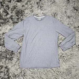 LL Bean Shirt Mens Large Gray Long Sleeve Slightly Fitted Supima Cotton Spandex - Picture 1 of 13