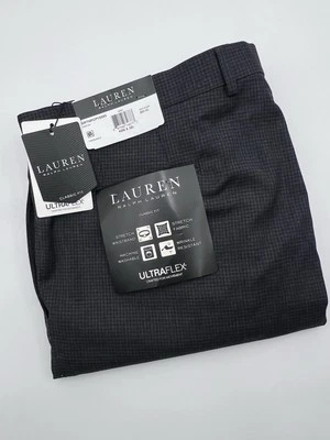 NUEVO Pantalones Lauren Ralph Lauren Para Hombre 42x32 UltraFlex Norton Gris Calce Clásico Cuadros Foto 1 de 4