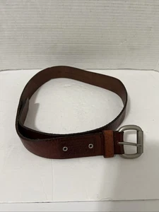 Relic VtG Distressed Full Grain Cowhide Leather Belt Men’s Brown Silver Buck 42" - Picture 1 of 7
