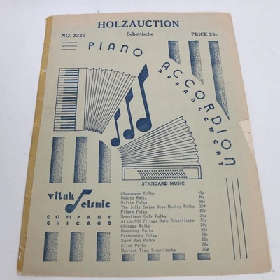 Partituras de acordeão para piano Holzauction Schottische 1932 Vitak-Elsnic - Imagem 1 de 4