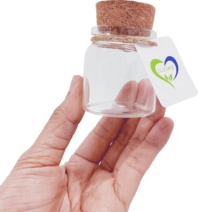 5 Stück 50 ml kleine Glasfläschchen mit Korkendeckel kleine Flaschen wenig klar  - Bild 1 von 6