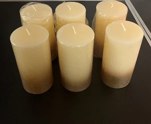 6 Adventskerzen – Stumpenkerzen Beige Gold - Bild 1 von 4