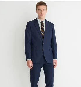 J. Crew Mens Ludlow Slim-fit Linen Suit - Ink - 44R - 36x32 - NEW w/Tags - Picture 1 of 17