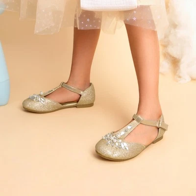 Niñas Mary Jane Zapatos de Vestir Perla Correa en T Fiesta Flor Boda Princesa Pisos Foto 1 de 4