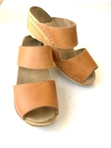 TROENTORP Karin Leder Open Toe Clogs Sandalen Pantoletten 37 7 - Bild 1 von 10