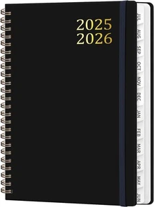 Daily Planner 2025-2026, July 2025 - June 2026 Planner, Hard Cover Black - Picture 1 of 7