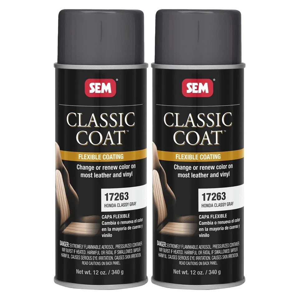 SEM 17263 Classic Coat Classy Gray for Interior Vinyl & Leather 12 oz (2 Cans) - Image 1 of 1