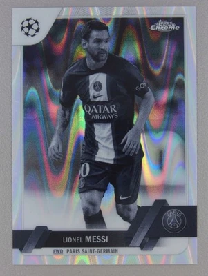 Lionel Messi 2022-23 Topps Chrome UEFA Black & White RayWave Refractor #1 - Image 1 of 2