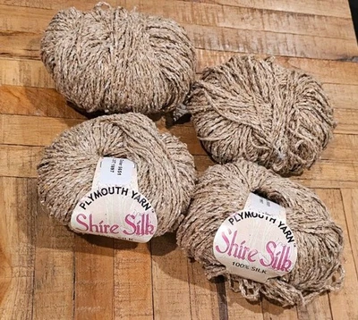 Plymouth Yarn Shire Silk 100% Silk 109y 50g 1.75oz vintage 4 skeins detash lot - Image 1 of 3