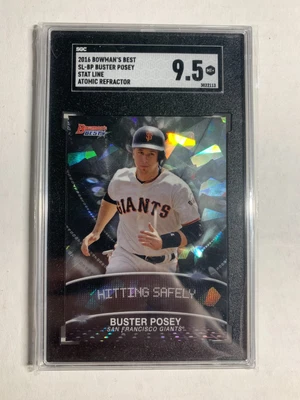 Bowman's Best Buster Posey Stat Line 2016 refractor atómico SGC 9,5 SF Giants Foto 1 de 2