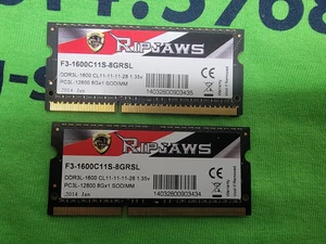 G.SKILL RIPJAWS 16GB (8GB x 2) DDR3 SODIMM MEMORY PC3-12800 F3-1600C11S-8GRSL - Picture 1 of 1