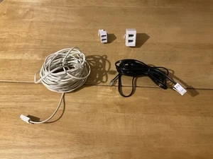 2x RJ11 TO BT CABLES 10M, 3M & 2 DOUBLE ADAPTER 2 WAY SPLITTERS BUNDLE - Photo 1/16