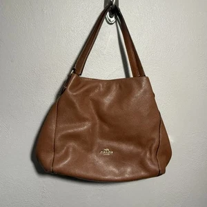 Coach Edie Pebble Leder Schultertasche Hobo Handtasche Mahagoni Braun - Bild 1 von 11