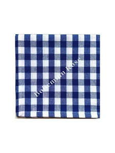 Set of 4 Blue & White Cotton Gingham Check Cloth Napkins Serviettes 45cm x 45cm - Picture 1 of 1