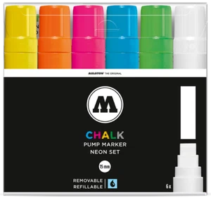 Molotow CHALK Markers Neon Set - (200477) - Set of 6 Chalk Pump Pens - 15mm - Picture 1 of 4
