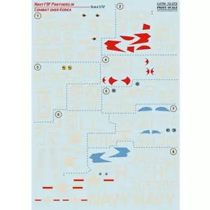 Calcomanía avión 1:72 Armada F9F-2 - 3 Panteras Combate sobre Corea Impresión Escala 72-372 - Imagen 1 de 24