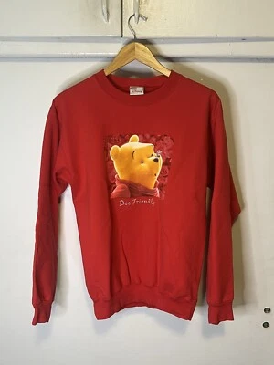 Vintage 90s Winnie The Pooh Disney Store Red Sweatshirt “Bee Friendly” (Size S) - Image 1 of 4