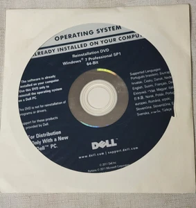 NUEVO DVD de reinstalación Dell Windows 7 Professional SP1 64 bits parte no. 0KJX6D - Imagen 1 de 3