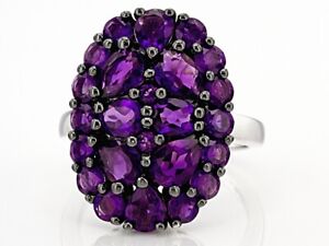 3CTTW CT REAL GENUINE PURPLE AMETHYST! STERLING SILVER RHODIUM PLATED! CHEAP