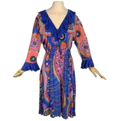 Vintage Unbranded 1960s Psychedelic Playsuit Romper Womens Size M/L - Image 1 of 4