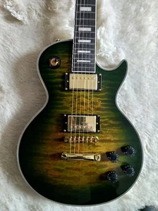 LP Green Flower Electric Guitar 6 -String ABR Bridge Mahogany Body in stock - Picture 1 of 9