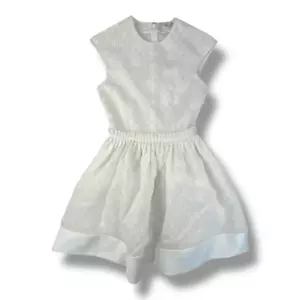 Carven Contrasting Hem Skater Mini Dress Sleeveless White Size 34 - Picture 1 of 7