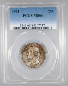 Washington Quarter 1951 certificado PCGS - ¡color! - Imagen 1 de 4