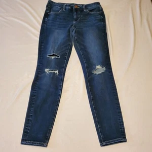 American Eagle the dream Jean Jegging Distressed Blue Size 6 Midrise 28Wx26.5L - Picture 1 of 18