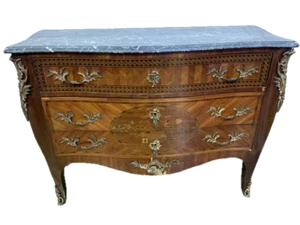 Cassettone Napoleone III in palissandro lastronato ed intarsiato fine XX sec. - Foto 1 di 18