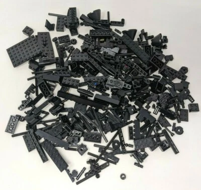 VTG Lego Mixed Assorted Black Block Brick Plates Parts Pieces 12 oz Lot JB21 - Image 1 of 4