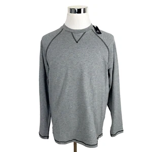 NUOVO maglione pullover uomo Johnnie O M grigio chiaro misto cotone lana $118 - Foto 1 di 8
