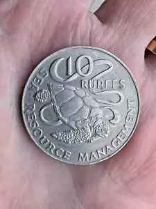 1977 Seychelles 10 rupees coin - Sea Turtle Ocean Wildlife - Picture 1 of 3