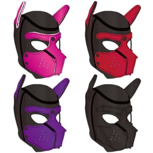Casco cerrado para perro máscara capucha fetiche esclavitud esclavo juego de rol neopreno - Imagen 1 de 13