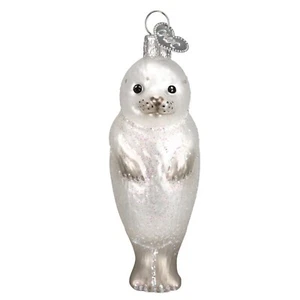 Old World Christmas Seal Pup Ocean Sea Life Glass Ornament 12245 FREE BOX New - Picture 1 of 7