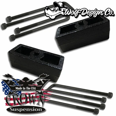 Crown Suspensión 1988-1999 GMC C1500 Acero Trasero 2" Bloques Elevadores Ubolts Cuadrados Foto 1 de 3