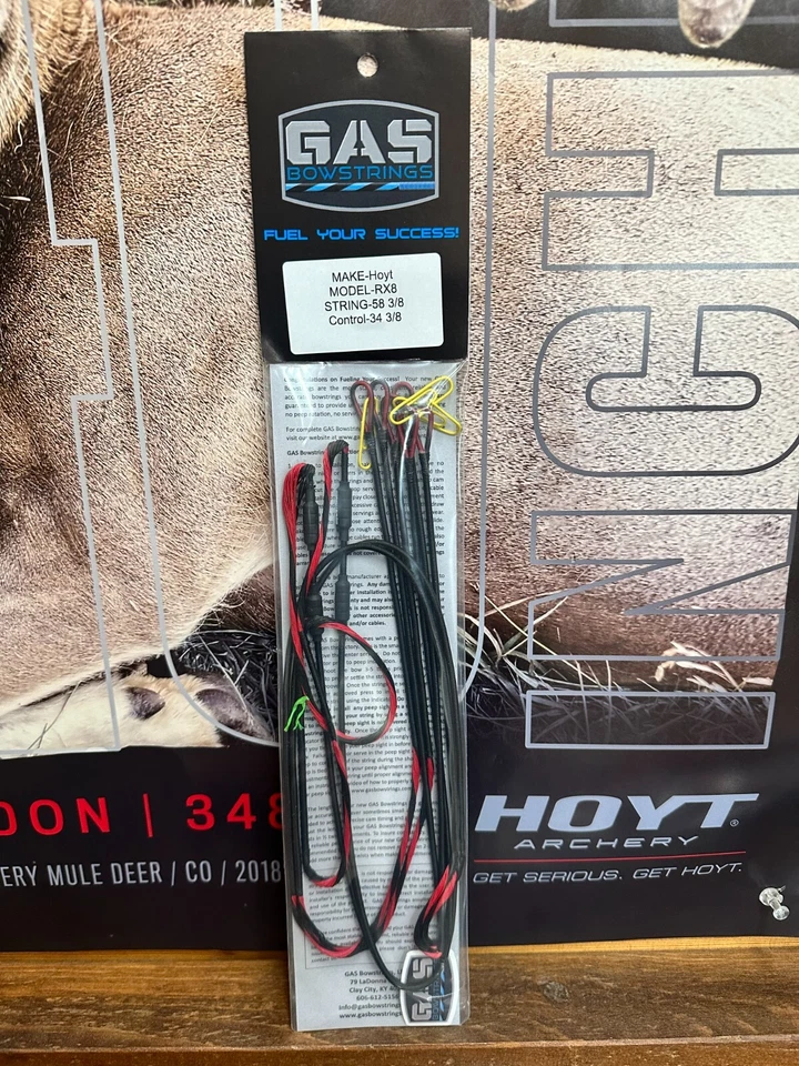 Gas Bowstrings Hoyt RX-8 Red and Black Strings w/Black Nocks RX8 - Image 1 of 1