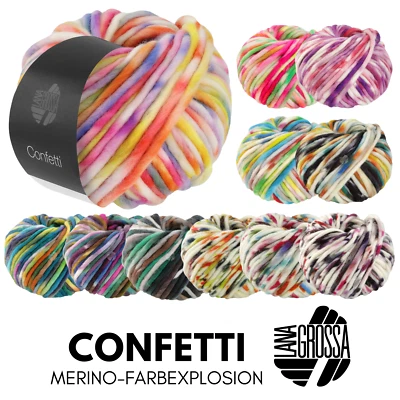 Lana Grossa CONFETTI 100g Farbexplosion buntes Merino-Dochtgarn 50 m - Bild 1 von 4
