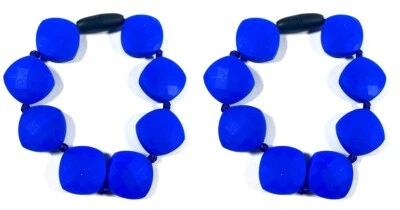 Pulsera de dentición para bebé Lil' Jumbl libre de BPA BT015 azul LOTE DE 2 Foto 1 de 4