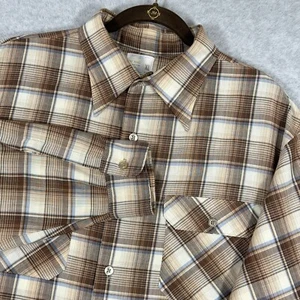 Vintage Big Mac Hemd Herren XL kariert Streifen 70er JCPenney Button Point 17 17,5 - Bild 1 von 12