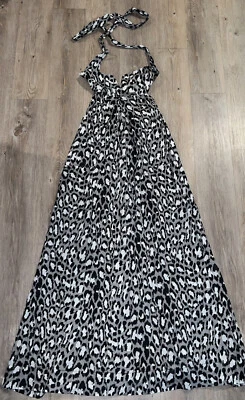 Vestido Diane Von Furstenberg Halter Bandeau Sin Espalda Maxi Leopardo Talla P XS Foto 1 de 4