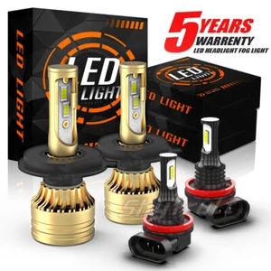 For Honda Fit 2006-2020 4*LED Headlight Kit White High/Low Beam+Fog Lights Bulbs - Foto 1 di 16